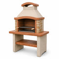 Freistehende Gartenkonstruktion aus Beton in Steinoptik, 110 × 70 × 210 cm, Beige/Terrakotta